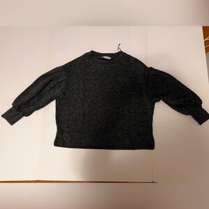 Pull&Bear Black Crew Neck Sweater with Balloon Sleeves